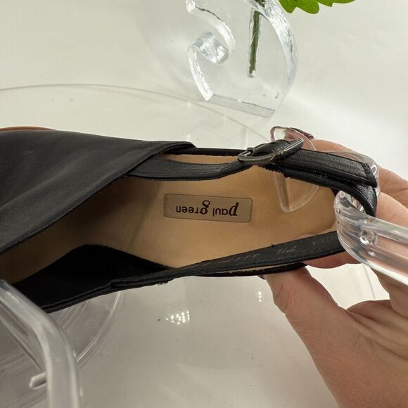 Paul Green Raquel Sandal Womens 10 Black Leather Open Toe Bootie Slingback - Picture 15 of 16